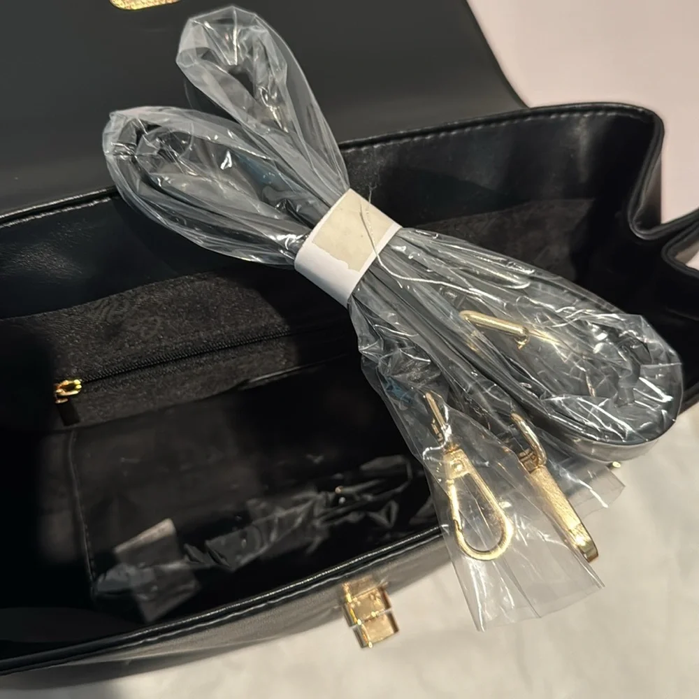 Cavalli Class Large Black Leather Handbag - Picture 7 of 8